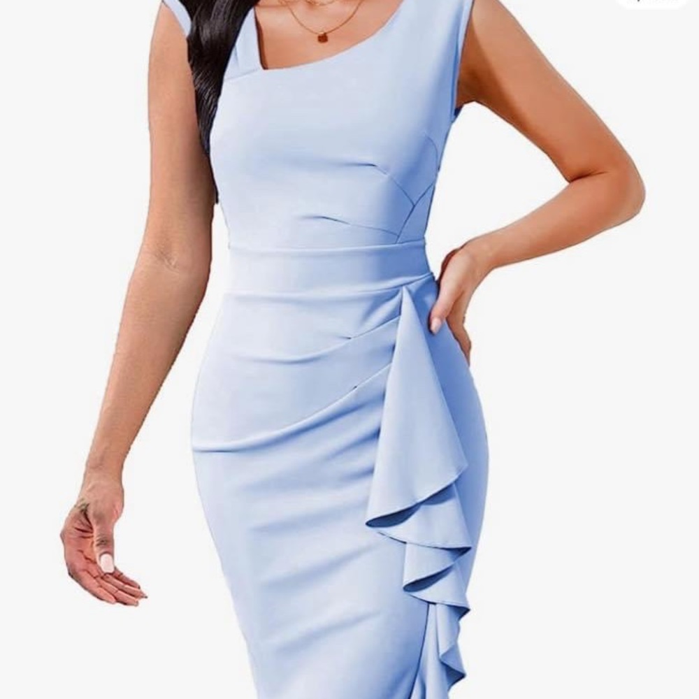 Baby blue cocktail dress